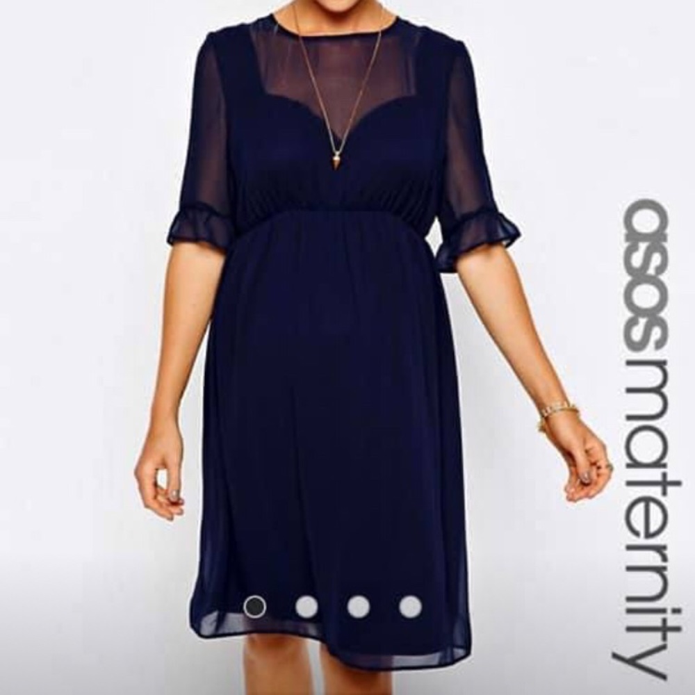 EUC ASOS Maternity Navy Dress